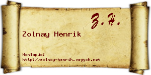 Zolnay Henrik névjegykártya